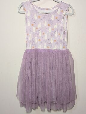 Bird & Bean Lilac Bunny Tulle Twirl Dress Boho Cottage Twee Girls Size 8